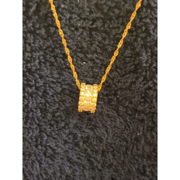 Sterling silver Rose gold Diamonique Initial Station Necklace - Picture 4 of 6